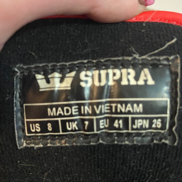 Supra Mens Skytop Shoe Size 8 US Red PVC Sneaker - Picture 6 of 6